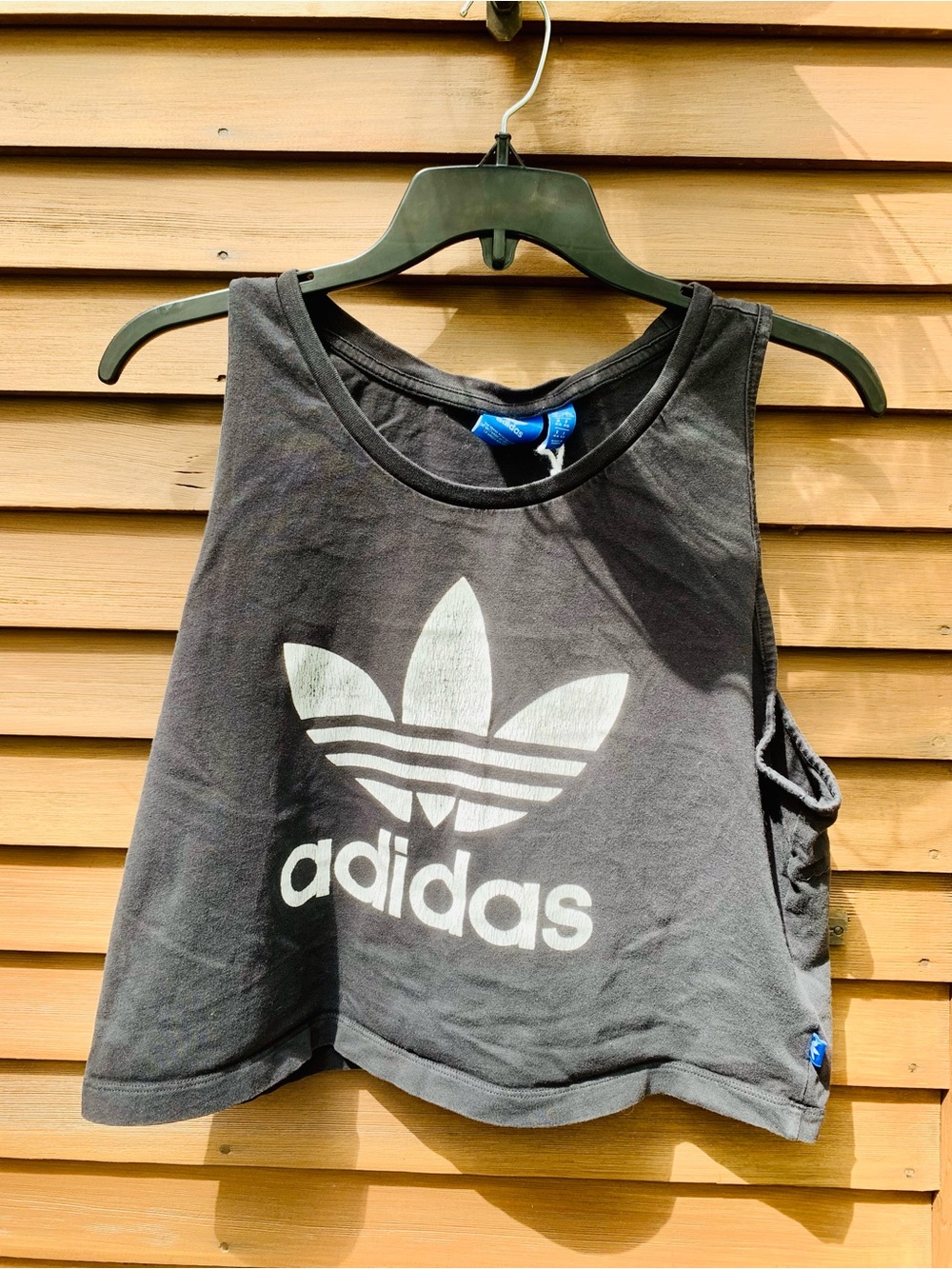 adidas Black cropped tank top